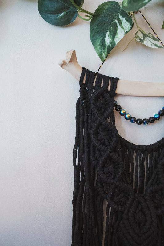 Deer Bone Beaded Wall Hanging