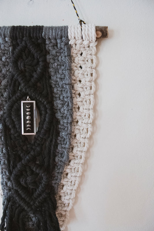 Black & White Layered Moon Hanging