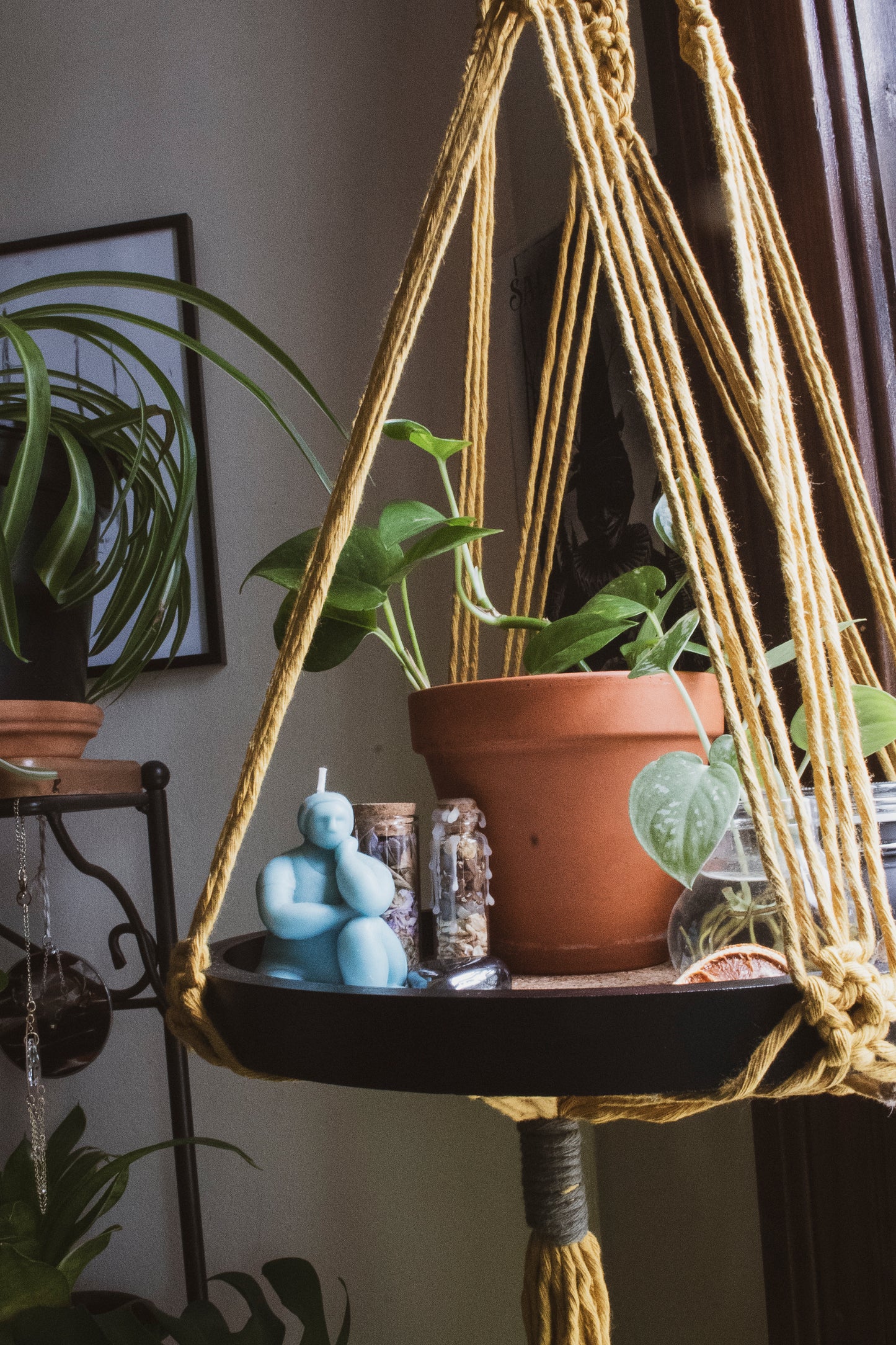 Macrame Floating Shelf