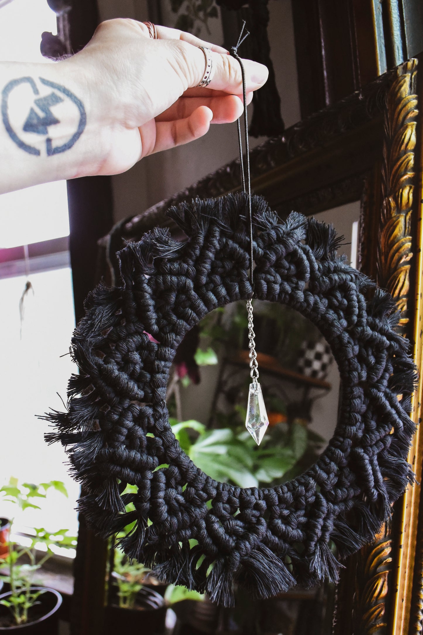 Macrame Mandala Suncatcher Hoop