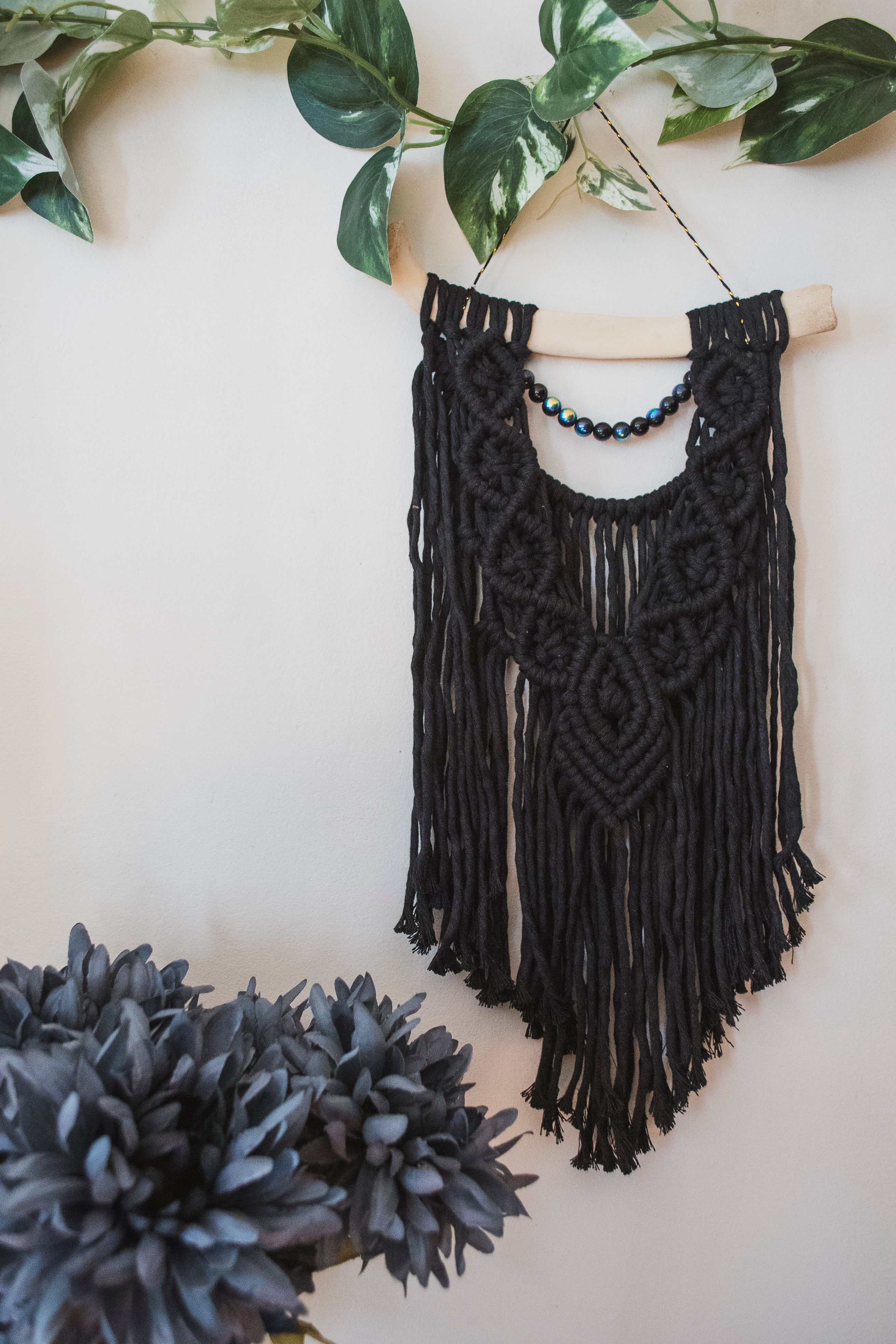 Deer Bone Beaded Wall Hanging