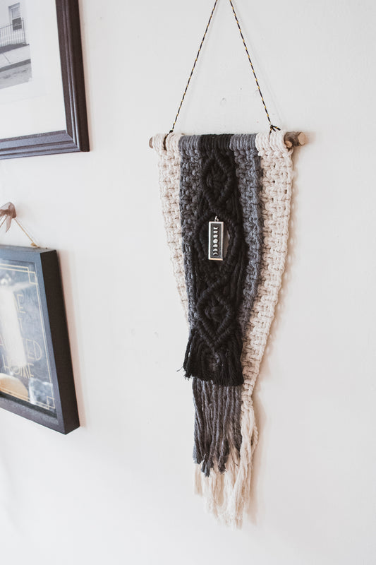 Black & White Layered Moon Hanging