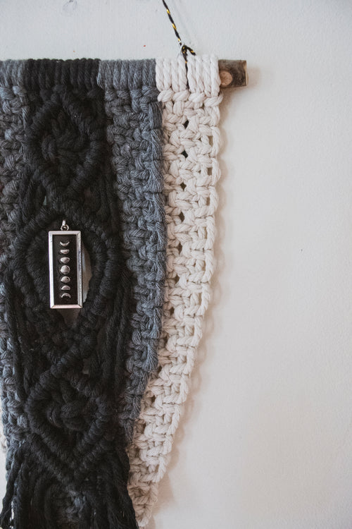 Black & White Layered Moon Hanging